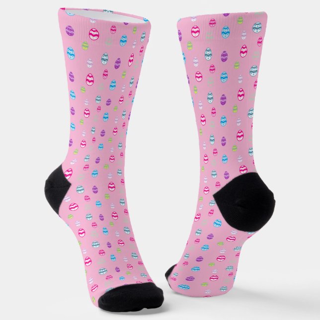 Colorful Easter Egg Pattern Socks (Angled)