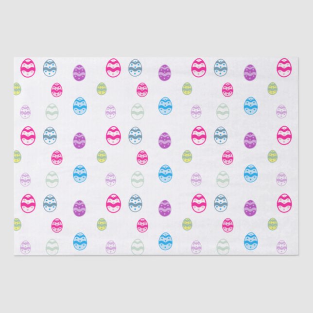 Colorful Easter Egg Pattern Tissue Paper (Front)