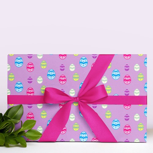 Colorful Easter Egg Pattern Wrapping Paper Sheets