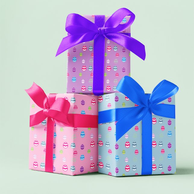 Colorful Easter Egg Pattern Wrapping Paper Sheets (Creator Uploaded)