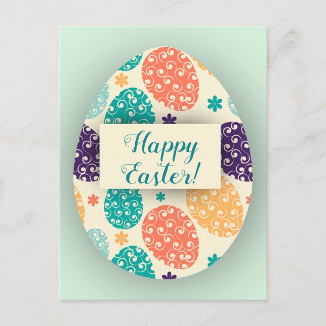 Colorful Easter Egg Postcard (Front)
