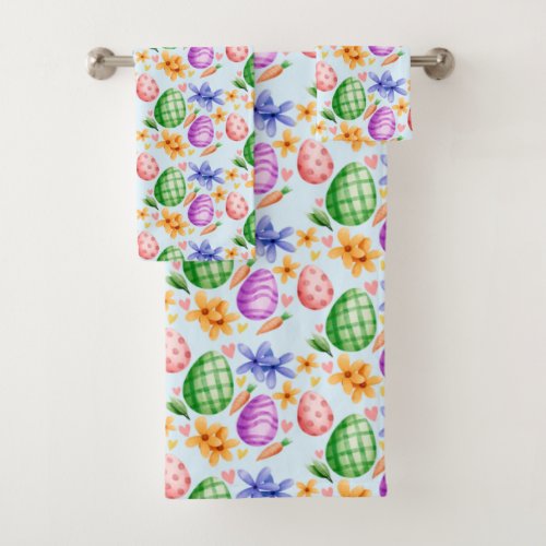 Colorful Easter Egg Spring  Bath Towel Set