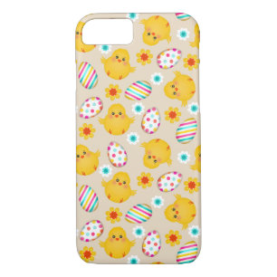 Colorful Easter Eggs and Chicks Pattern iPhone 8/7 Case