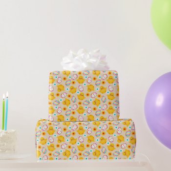 Colorful Easter Eggs And Chicks Pattern Wrapping P Wrapping Paper by VintageDesignsShop at Zazzle