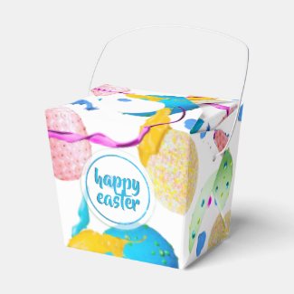 Colorful Easter Eggs and Paint Splash Favor Box