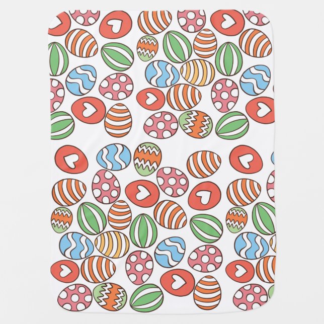 Colorful Easter Eggs Baby Blanket (Front)