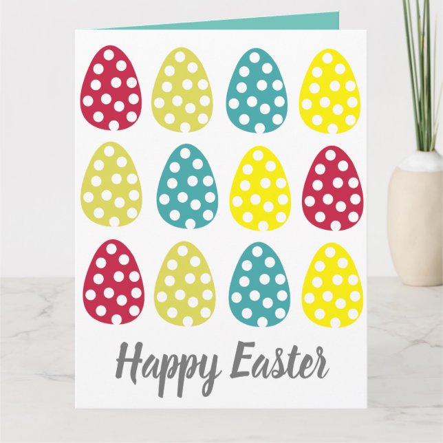 Colorful Easter Eggs  Card (Front)