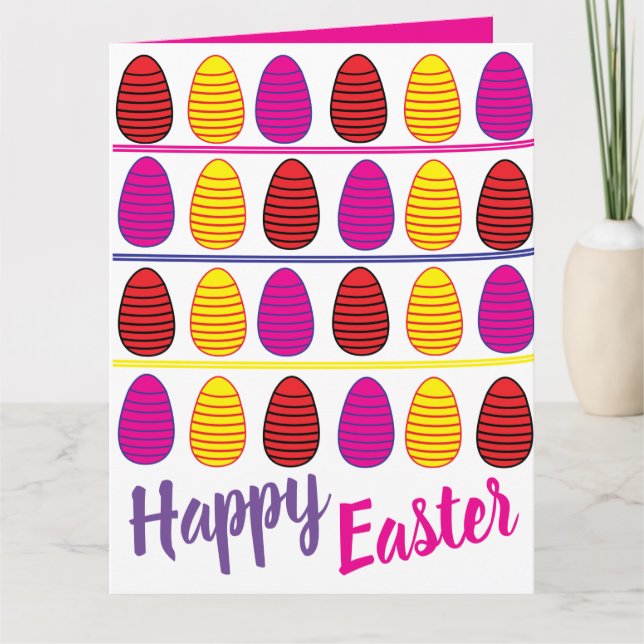 Colorful Easter Eggs  Card (Front)