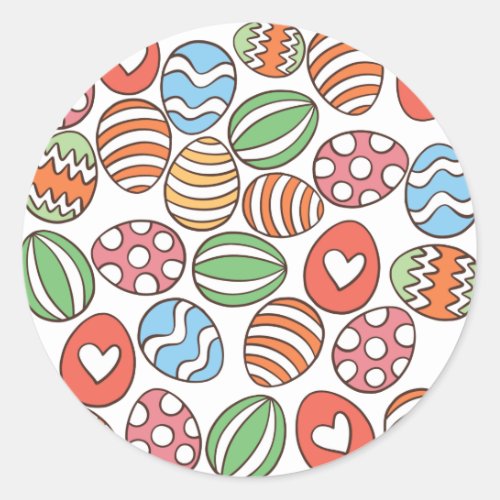 Colorful Easter Eggs Classic Round Sticker