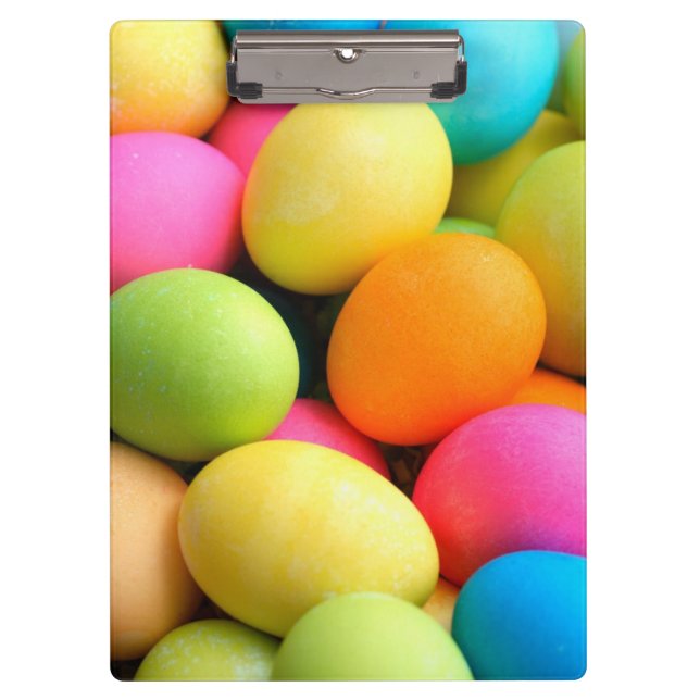 Colorful Easter Eggs Clipboard (Front)