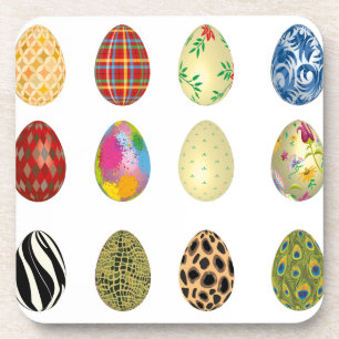 colorful easter eggs coaster