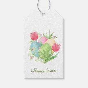 Colorful Easter Eggs Cute Chicken Gift Tags