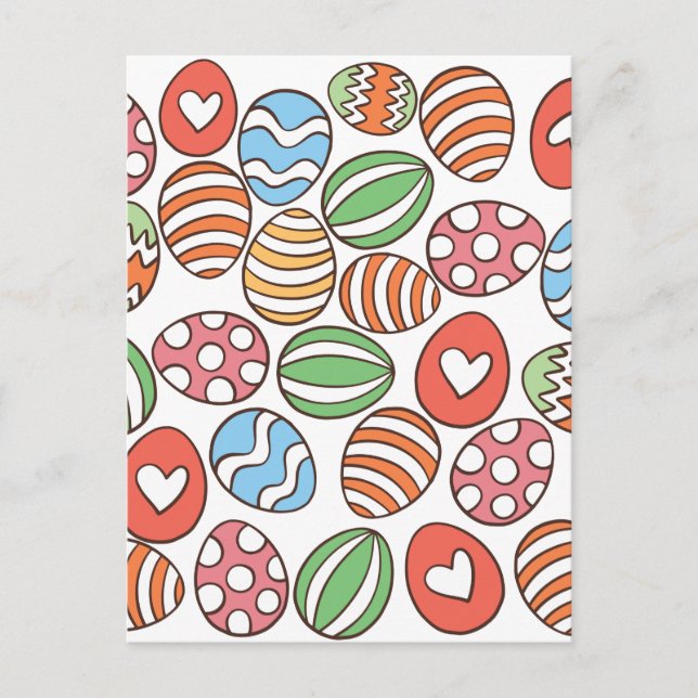 Colorful Easter Eggs – Cute Spring Holiday Gift Postcard (Front)