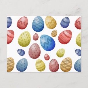 Colorful Easter Eggs Cute Spring Holiday Gift Postcard