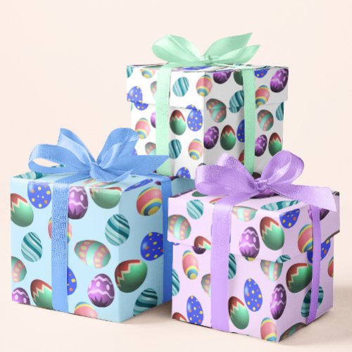 Colorful Easter Eggs Easter Egg Hunt Easter Party Wrapping Paper Sheets