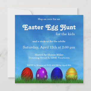 Colorful Easter Eggs   Easter Egg Hunt Invitation