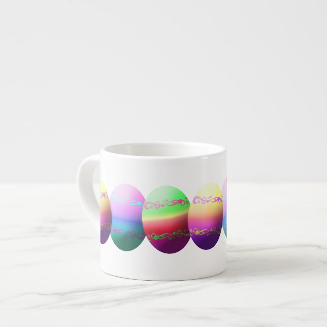 Colorful Easter Eggs Espresso Mug (Front Left)