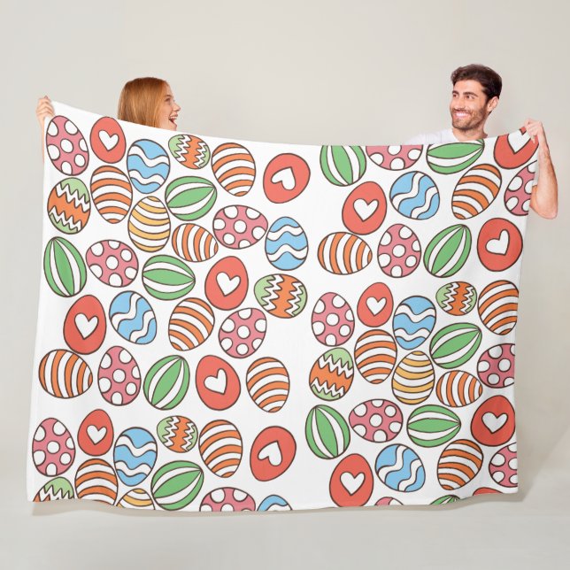 Colorful Easter Eggs Fleece Blanket – Pastel  (In Situ)