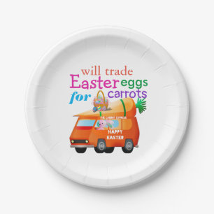 Colorful Easter Eggs for Carrots Bunny Paper Plates