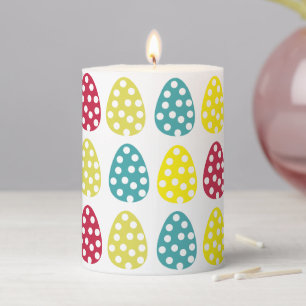 Colorful Easter Eggs Happy Easter Greeting Card Pillar Candle