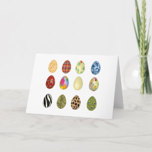 colorful easter eggs holiday card