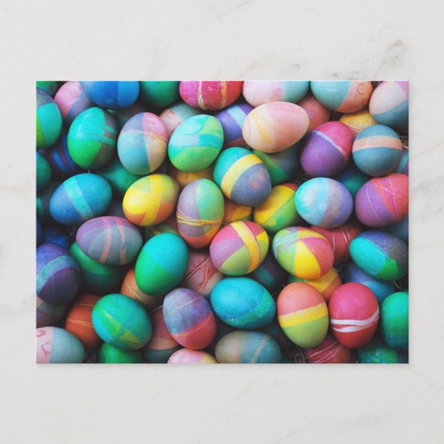 Colorful Easter Eggs Holiday Postcard (Front)