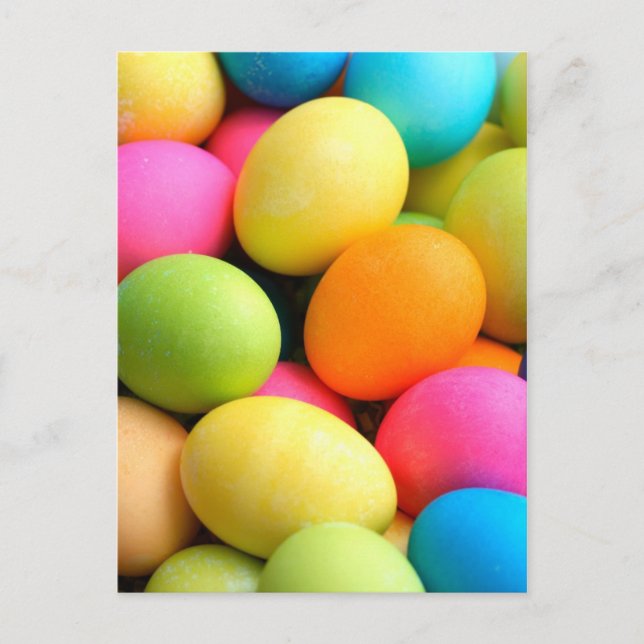 Colorful Easter Eggs Holiday Postcard (Front)