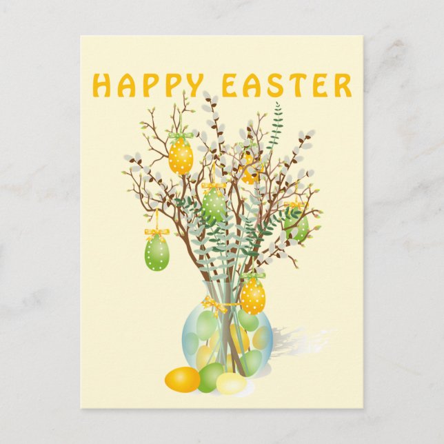 Colorful Easter Eggs   Holiday Postcard (Front)