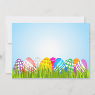 Colorful Easter Eggs in Grass Invitation