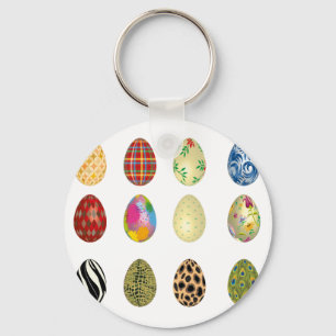 colorful easter eggs keychain