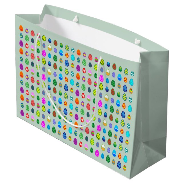 Colorful Easter Eggs Large Gift Bag (Back Angled)
