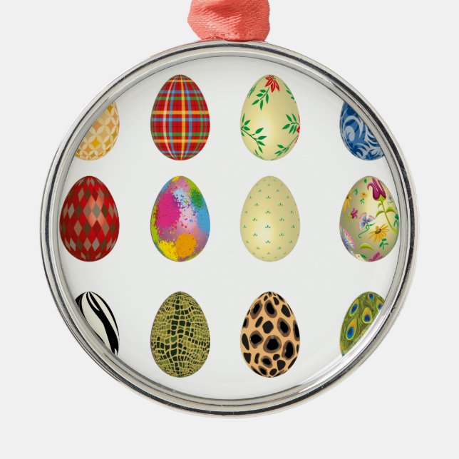colorful easter eggs metal ornament (Front)