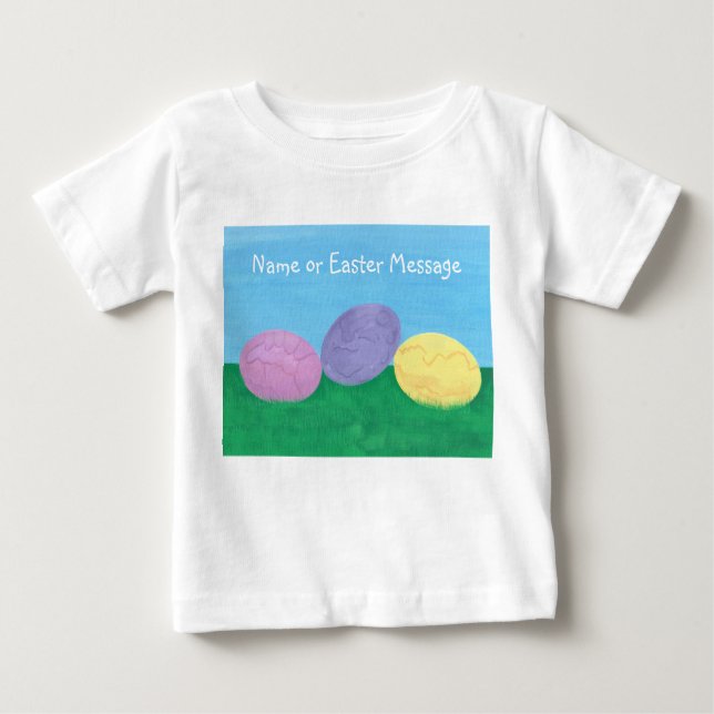 Colorful Easter Eggs, Name or Your Text Tshirts (Front)