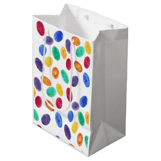 Colorful Easter Eggs on White Gift Bags