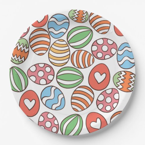 Colorful Easter Eggs Paper Plates