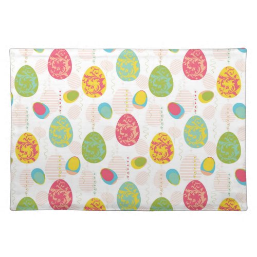Colorful Easter Eggs Pattern Cloth Placemat