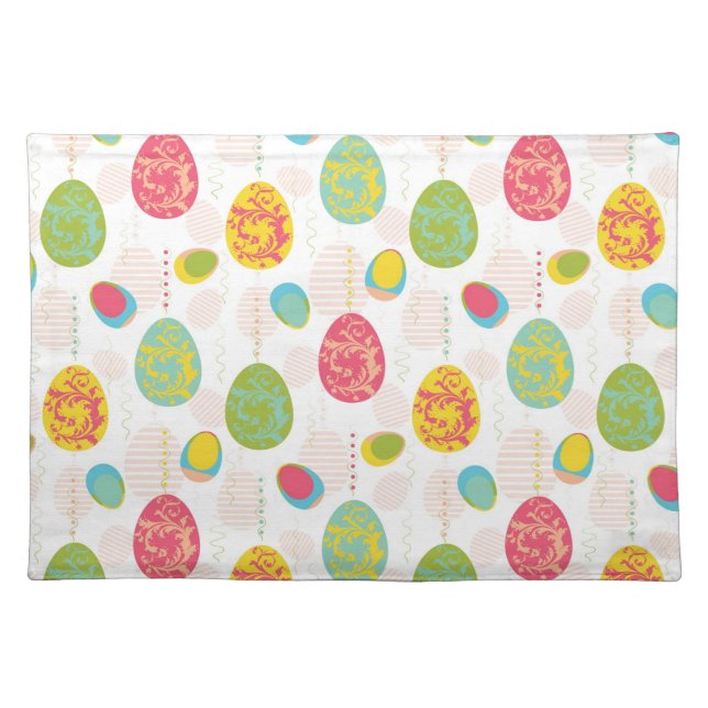 Colorful Easter Eggs Pattern Cloth Placemat (Front)