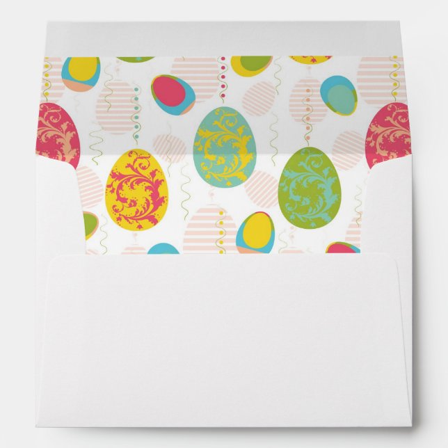 Colorful Easter Eggs Pattern Envelope (Back (Bottom))