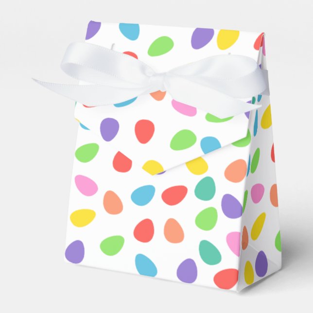 Colorful Easter Eggs Pattern Favor Boxes (Front Side)