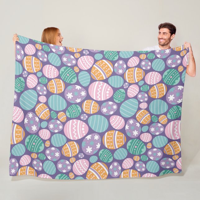 Colorful Easter Eggs Pattern Fleece Blanket (In Situ)