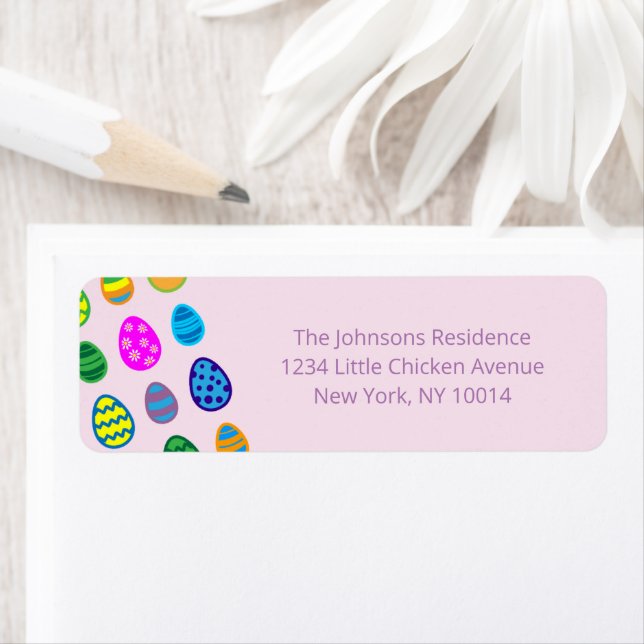 Colorful Easter Eggs Pattern Label (Insitu)