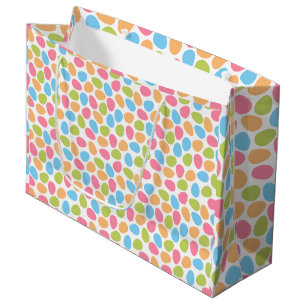 Colorful Easter Eggs Pattern Large Gift Bag