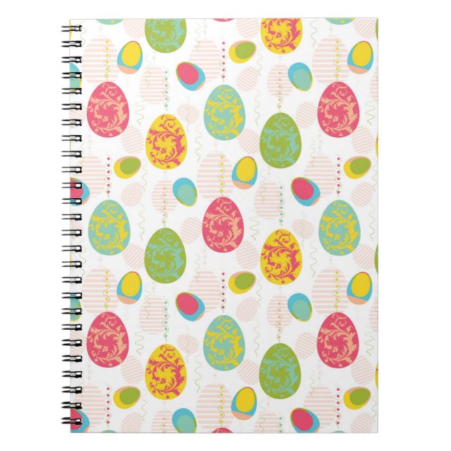 Colorful Easter Eggs Pattern Notebook (Front)