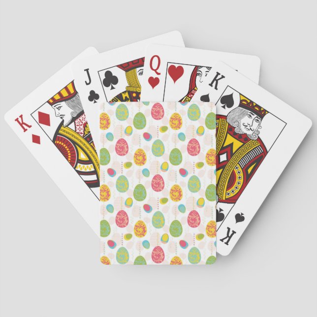 Colorful Easter Eggs Pattern Poker Cards (Back)
