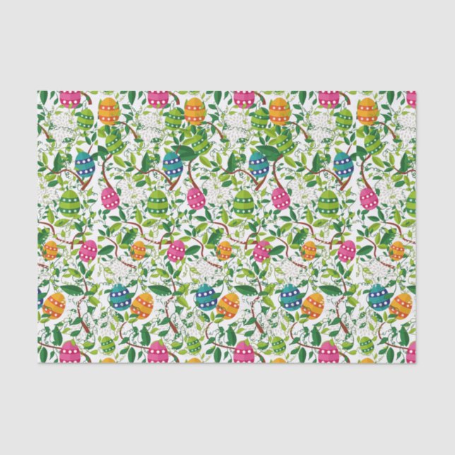 Colorful Easter Eggs Pattern Tissue Paper (Front)