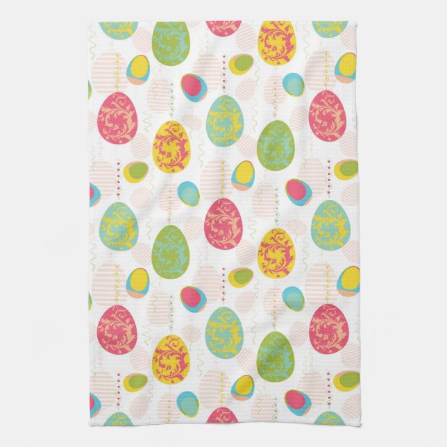 Colorful Easter Eggs Pattern Towel (Vertical)