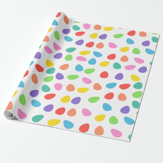 Colorful Easter Eggs Pattern Wrapping Paper (Unrolled)
