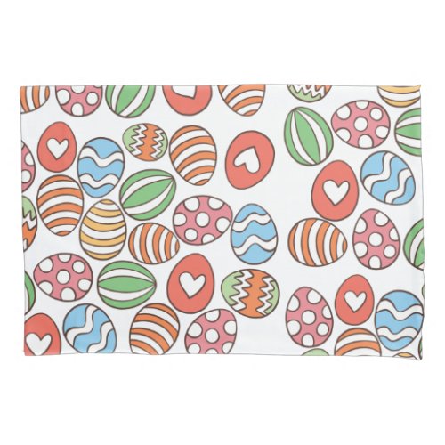 Colorful Easter Eggs Pillow Case