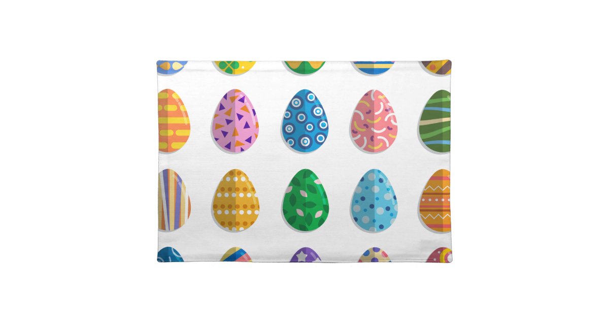 Colorful Easter Eggs Placemat Zazzle