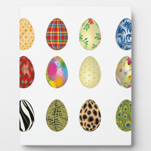 colorful easter eggs plaque